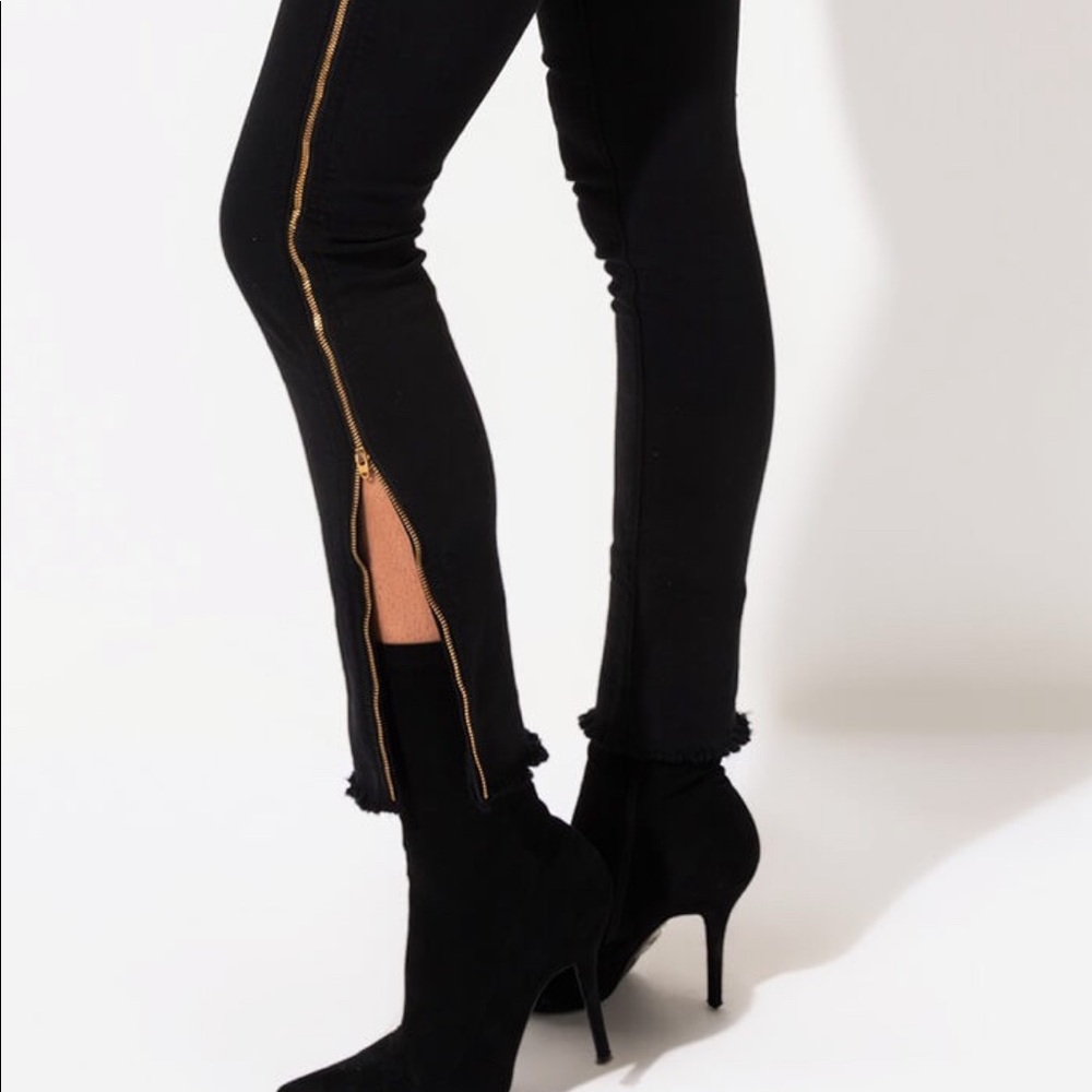 RAG & BONE Black Side Zip Skinny High Waist Jeans